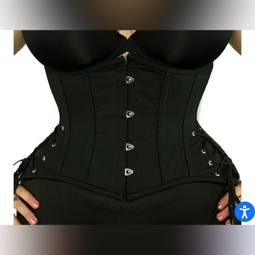 Orchard Corset Cotton Hourglass Curve Underbust Corset w Hip Ties : CS-426